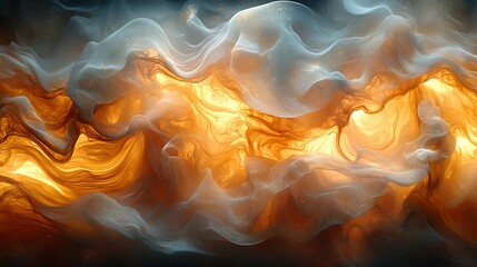 Obraz premium Sparkling fluid motion with cosmic orange trails high resolution wallpaper