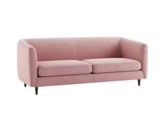 Fototapeta premium Shop stylish blush sofa for living room furniture online isolated on white background