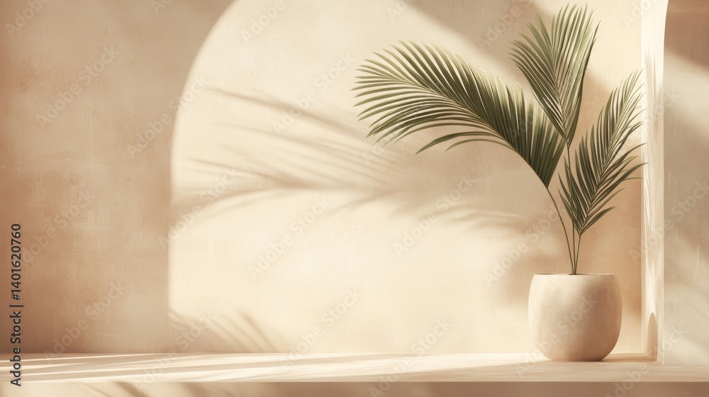 Poster textured wall and floor with soft natural lighting creating an artistic environment in a minimalisti