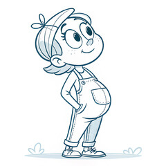 cartoon, boy, child, vector, illustration, kid, drawing, school, people, character, person, children, woman, art, funny, childhood, fun
