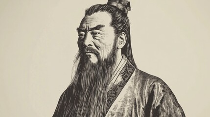 A Striking Portrait of Lao Tzu The Ancient Chinese Philosopher and Author of Tao Te Ching