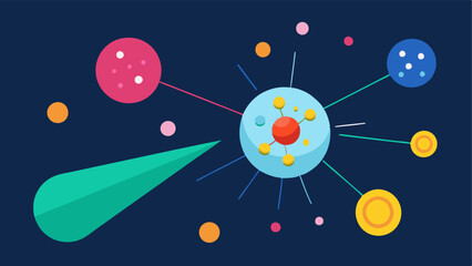 Obraz premium Light Particle Interaction Light rays shining upon nanoparticles illustrating the interaction with light which could suggest the effectiveness of ingredients postencapsulation.