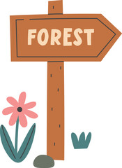 Forest Signpost with Bloom