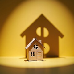 Cardboard House with a Shadow