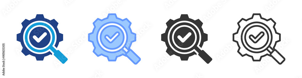 Poster Check icon set multiple style collection