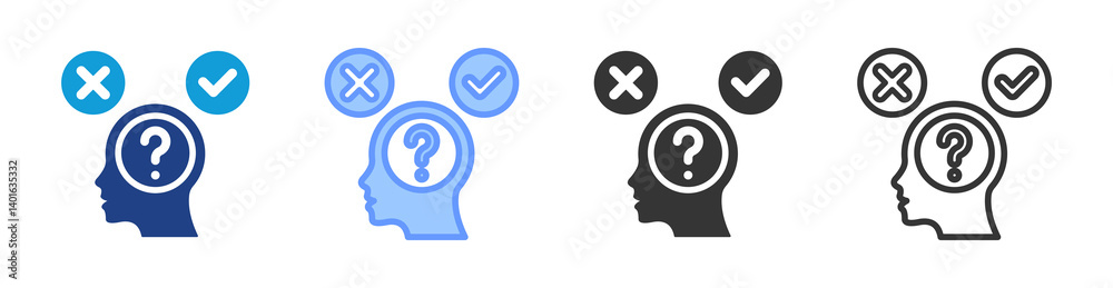Aufkleber Testing Hypothesis icon set multiple style collection