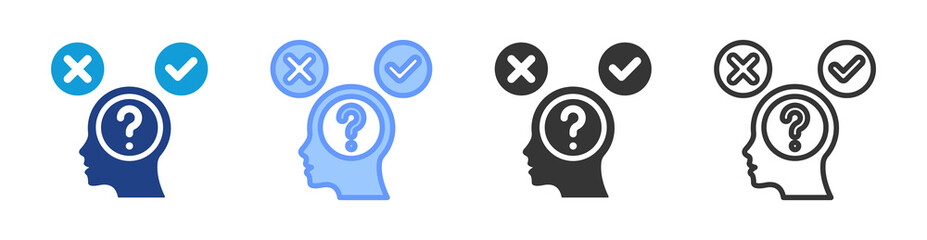 Testing Hypothesis icon set multiple style collection