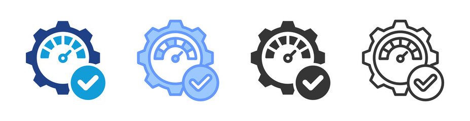 Performance Optimization icon set multiple style collection