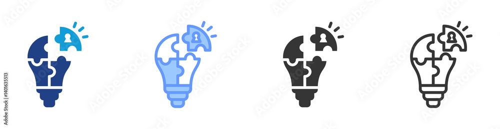 Poster Problem Solving icon set multiple style collection