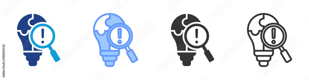 Poster Problem Identification icon set multiple style collection