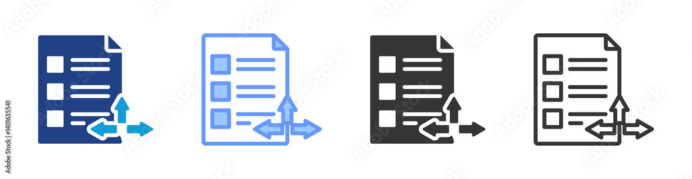 Aufkleber lean principles icon set multiple style collection