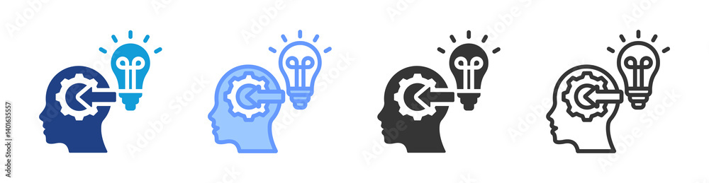 Poster Proactive Approach icon set multiple style collection