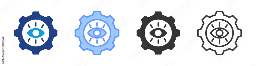 Poster Visual Management icon set multiple style collection