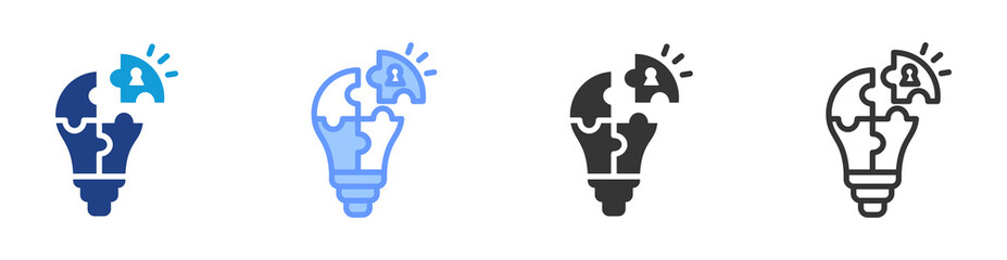 Problem Solving icon set multiple style collection