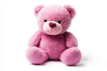 Obraz premium Pink teddy bear sitting
