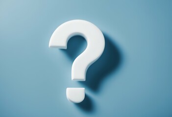 mark question counseling confusion white solution blue problem symbol background icon copy space no people business doubt shape three-dimensional faq information signs concept help rendering idea ask