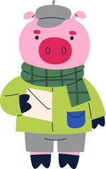 Pig in Winter Clothing