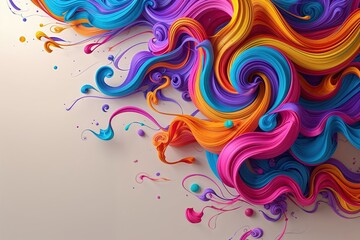 Dynamic GIF Illustrating Colorful Swirls Dancing Over a Clean Canvas