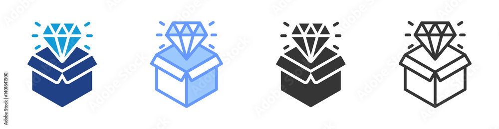 Aufkleber value proposition icon set multiple style collection
