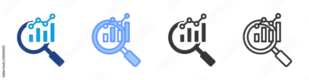 Poster market research icon set multiple style collection