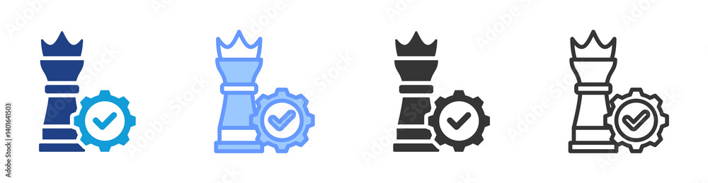 Aufkleber Differentiation Strategy icon set multiple style collection