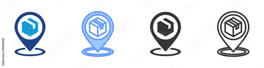 Poster brand positioning icon set multiple style collection