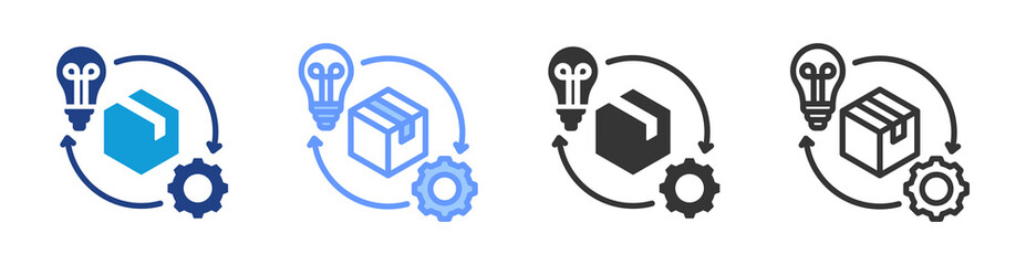 Product Development icon set multiple style collection