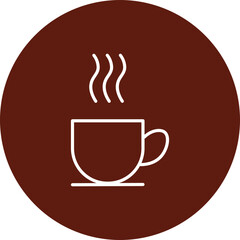Coffee Vector Line Circle Icon Design