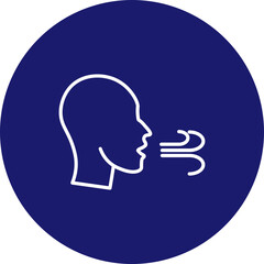Inhale Vector Line Circle Icon Design