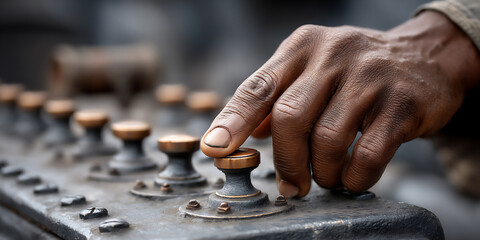 train engineer in locomotive