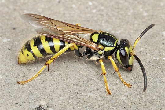 Detailed Closeup of a Yellow Jacket Wasp Insect - Powered by Adobe
