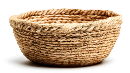 Obraz premium An isolated, close-up shot of a detailed woven basket, emphasizing natural texture and design.