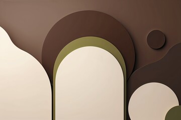 Soothing Background in Chocolate Brown and Cream Gradient with Rounded Edges and Semi-Transparent Olive Accents