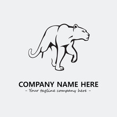 Phanter illustration black and white for logo company vector image
