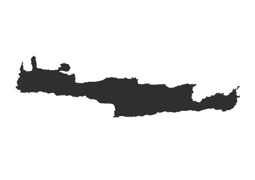 crete island silhouette vector map