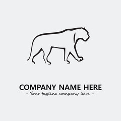 Phanter illustration black and white for logo company vector image
