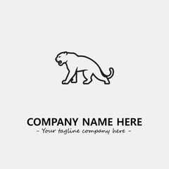 Phanter illustration black and white for logo company vector image
