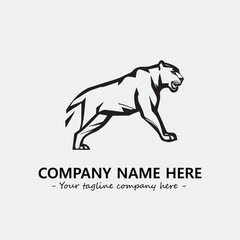 Phanter illustration black and white for logo company vector image
