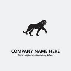 Phanter illustration black and white for logo company vector image
