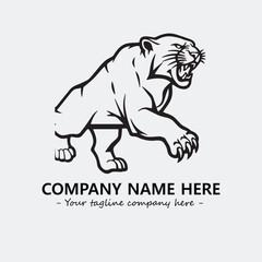 Phanter illustration black and white for logo company vector image
