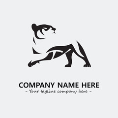 Phanter illustration black and white for logo company vector image

