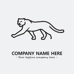 Phanter illustration black and white for logo company vector image
