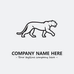 Phanter illustration black and white for logo company vector image
