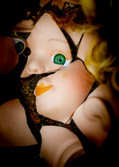 antique broken old doll