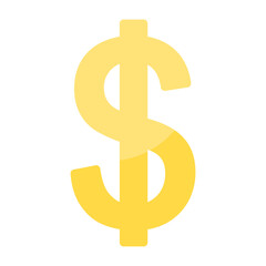 Obraz premium Dollar Sign Flat Flat Icon