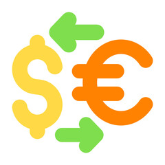 Currency Exchange Flat Flat Icon