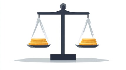 Balanced Scales with Coins Symbolizing Equality Fairness and Financial Balance in Business a