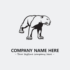 Phanter illustration black and white for logo company vector image
