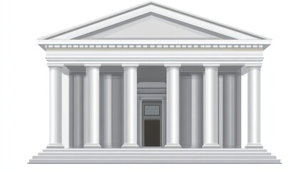 Fototapeta premium Classical Architecture with Pillars and Triangular Facade for Historical Educational or Desig
