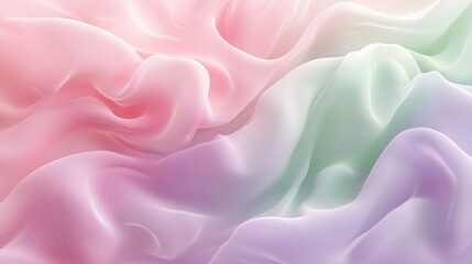 Obraz premium Soft pastel fabric draping gracefully, creating a serene and elegant background